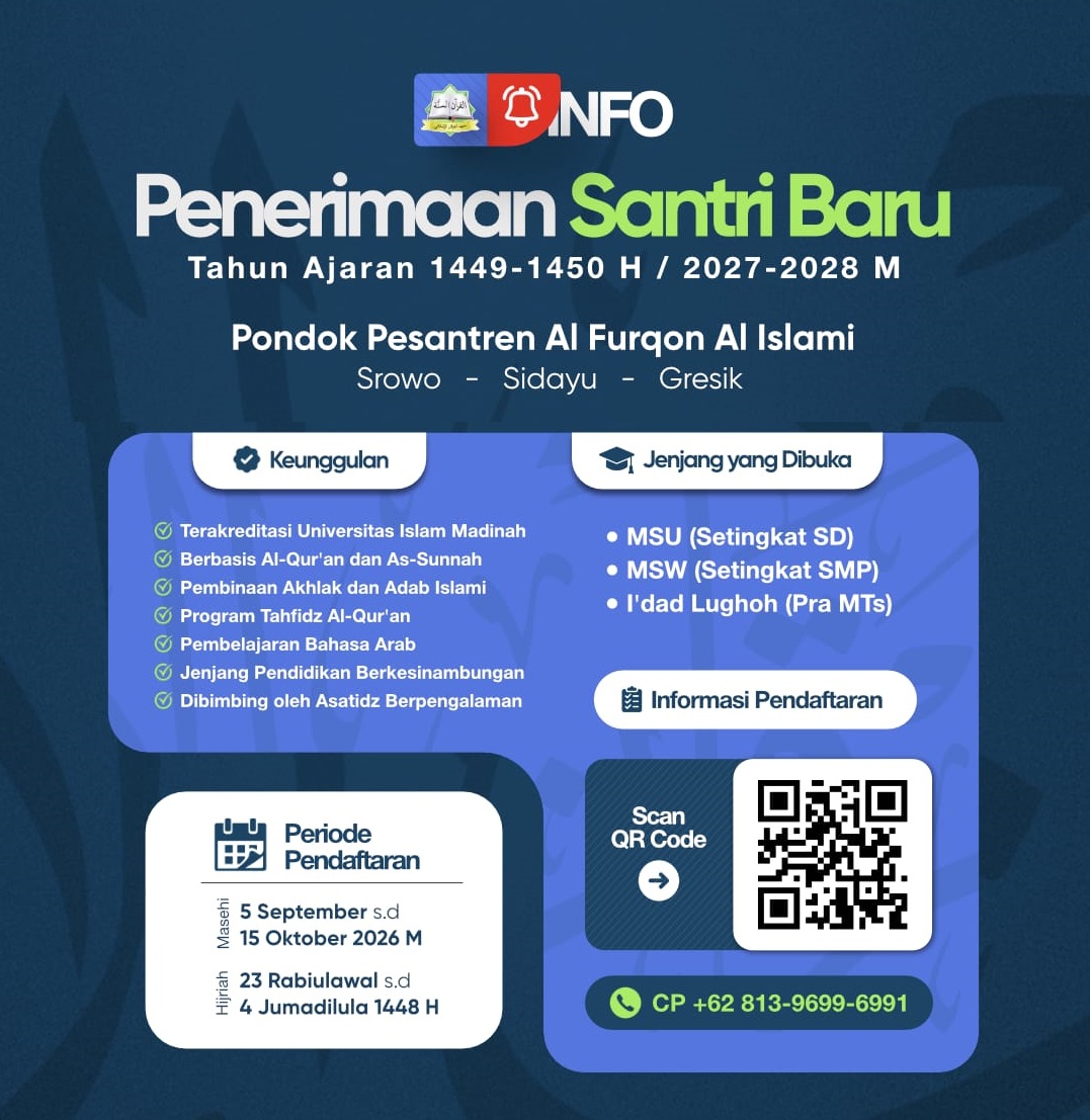 Penerimaan Santri Baru tahun 2026/2027 Mulai Dibuka