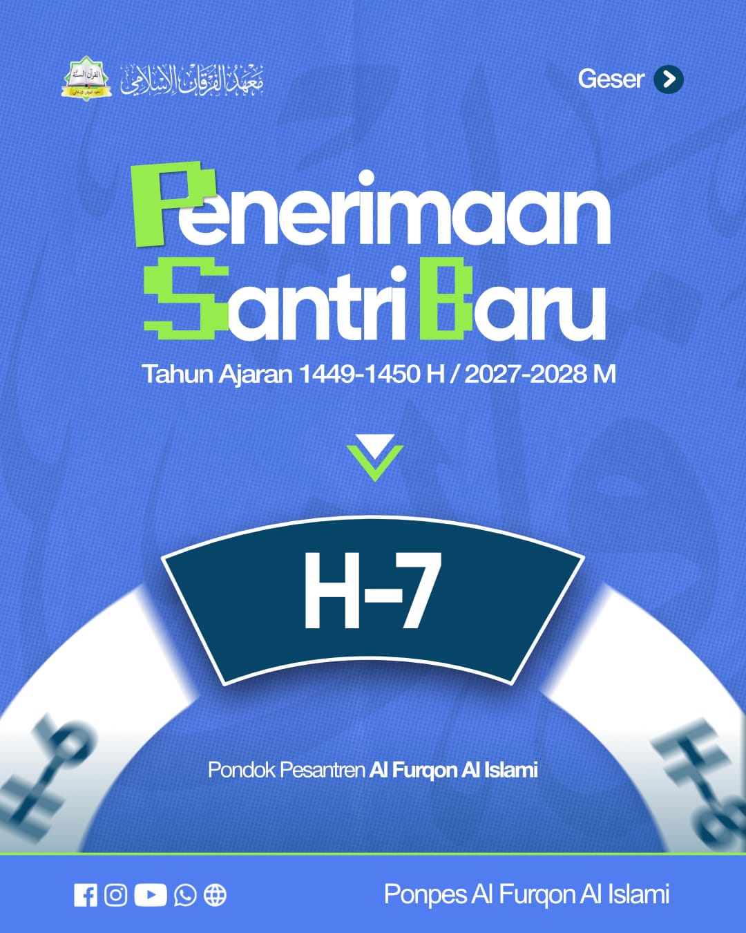 H-7 Pendaftaran Santri Baru
